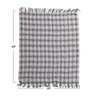 Storied Home Hand-Woven and New Zealand Wool Slub Throw with Fringe, Grey and Natural Plaid - 2 of 2