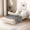 FURNIinspire Beds Modern Minimalist Twin Size Bed Frame Floating Platform Bed, Bedroom Furniture, No Box Spring Needed, White, 77.6"*40.9"*10.4" - 4 of 4