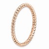 Black Bow Jewelry 2.25mm Stackable 14K Rose Gold Plated Silver Beaded Band - 3 of 4