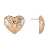 RACHEL Rachel Roy Gold Tone Heart Button Earrings - 3 of 4