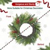 24 Inch Wreath Artificial Pine and Eucalyptus with Red Berries Premium Soft Greenery Full Winter Holiday Front Door Decoration - 4 of 4