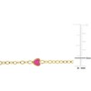 EVERLY JEWELRY | 14K Yellow Gold Pink Enamel Heart Charm Link Chain Station Bracelet, 7 inch - 3 of 4