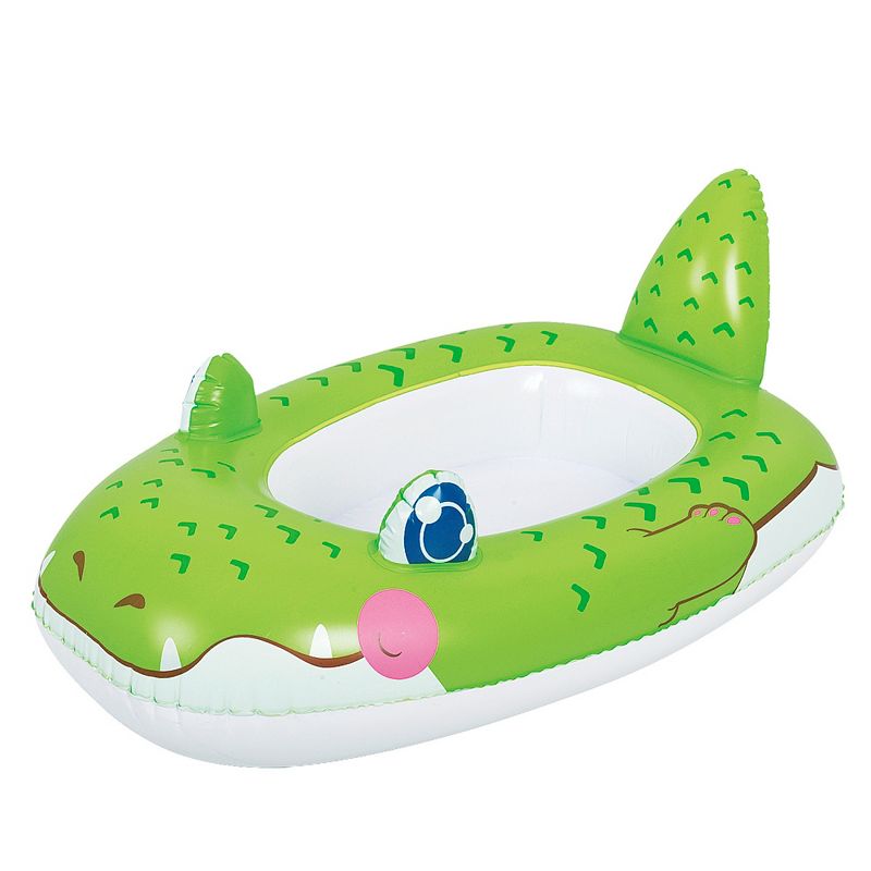 Pool Central 34"  Green Alligator Children's Inflatable Pool Boat Float, 1 of 2