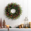 Puleo 26" Pre-Lit Artificial Pinecone and Berry Christmas Wreath - 2 of 4