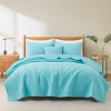 Peace Nest Premium Microfiber Ultra Soft Reversible Quilted Coverlet Set - 3 of 4