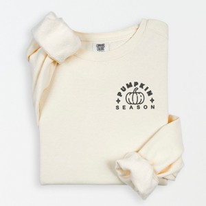Simply Sage Market Embroidered Pumpkin Season Pumpkin Lightweight Garment Dyed Sweatshirt - 1 of 4