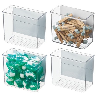 iDesign Magnetic Organizer Bins for Laundry Room  - Set of 4 - Clear