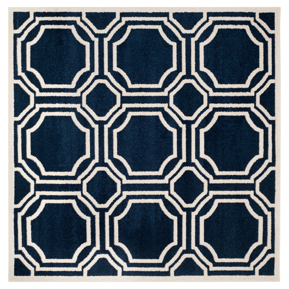 Amala 5'X5' Indoor/Outdoor Rug - Navy/Ivory - Safavieh