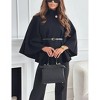 Women's Cape Coat Stand Collar Fall Winter Jacket with One Button Closure Elegant Outerwear - 2 of 4