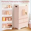 ROBOTIME Play Food And Toy Kitchens Play Kitchen Set, Fridge Refrigerator with Ice Dispenser, Kids Kitchen Accessories, Pink, 28.8"*45.5"*36.4" - 4 of 4