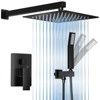 Wall Mounted Hand Held Shower Bathroom Luxury Rain Mixer Shower System Set(Valve Included) - 3 of 4