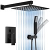 Wall Mounted Hand Held Shower Bathroom Luxury Rain Mixer Shower System Set(Valve Included) - image 3 of 4