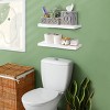 Sorbus 2 Pack 16” Solid Wood Floating Shelves - for Bathroom Decor, Books, Bedroom & Living Room - 2 of 4