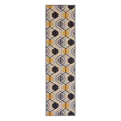 World Rug Gallery Contemporary Geometric Stripe Non-Slip (Non-skid) Area Rug