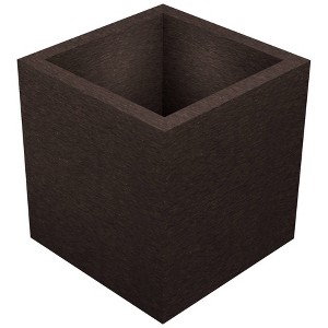 Vioscapes Square Coffee Bean Husk & Recycled Plastic Planter Box with Pot Brown 4.7"x4.7" - 1 of 4