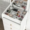 Lirago,19.68"L*15.74"W*35.43"H,White Vanity Desk Set with Mirror & Stool - Space Saving Makeup Table with Drawers for Bedroom - 4 of 4