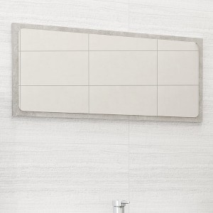 vidaXL Bathroom Mirror Concrete Gray 31.5"x0.6"x14.6" Engineered Wood - 1 of 4
