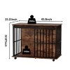 Kumasinova Dog Crate Furniture with Removable Tray,Wooden Dog Kennel Indoor with Multi-Functional Design,Dog Crates for Large Dogs,Black+Natural - 2 of 4