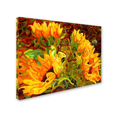 Mandy Budan 'Four Sunflowers' Matted Framed Art