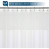 Fabric Shower Curtain 96x 96 inch Waffle Weave Hotel Grade White Washable Repellent Heavyweight 230 GSM - 3 of 4