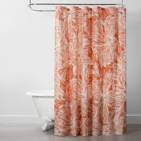 coral shower curtain target