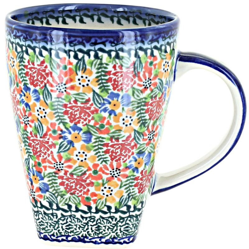 Blue Rose Polish Pottery K06 Galia Large Coffee Mug, 1 of 2