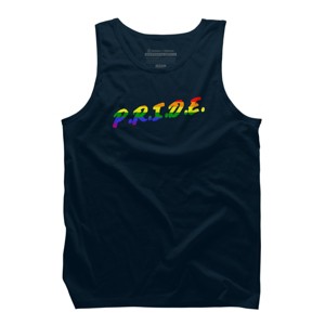 Adult Design By Humans Rainbow Colored Pride Letters By EsskayDesigns Tank Top - 1 of 2