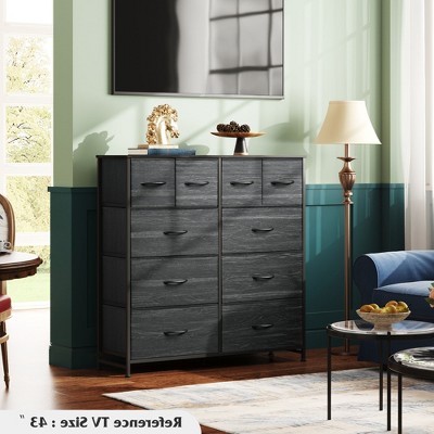 Fabric Dresser 10 Drawers, Storage Tower with Fabric Bins