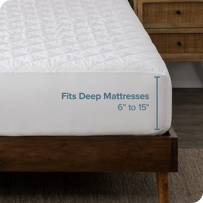 Twin White Waterproof Quilted Down Alternative Mattress Pad