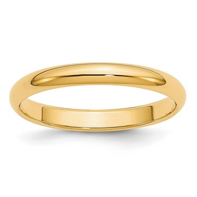 Black Bow Jewelry 2mm to 6mm 14K Yellow Gold Half Round Standard Fit Band