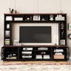 95.5" Entertainment Center with Bookshelves and Tempered Glass Doors, Sideboard Cabinet with Adjustable Shelves, and Anti-tip Device - 2 of 4