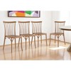 HomeRoots Set of Four Tan Heavy Duty Plastic Slat Back Dining Side Chairs - 2 of 4