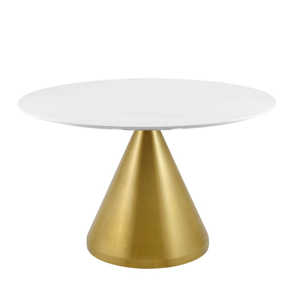 Photos - Dining Table Modway 47" Tupelo Round Wood  Gold White  