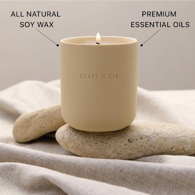 Craft & Kin 10 oz Beige Ceramic Jar Soy Scented Candle