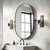PexFix 24 in. W x 36 in. H Oval Metal Framed Pivoted Bathroom Wall Vanity Mirror in Black Set of 2 - 4 of 4