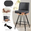 Bekrvio 26" Swivel Counter Height Bar Stools with Back-Faux Leather/Velvet Upholstered, V-Shaped Metal Legs-Modern Counter Stools for Kitchen Island - 2 of 4