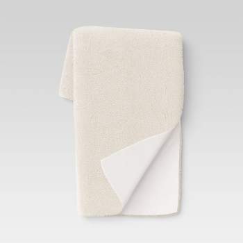 Long Faux Fur Throw Blanket Off-White - Threshold™