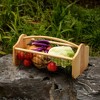 Gardenised Vintage Harvest Basket Pine Wood & Metal Mesh Wire Design Wooden Frame with Straight Handle for Fruits Vegetables - 2 of 4