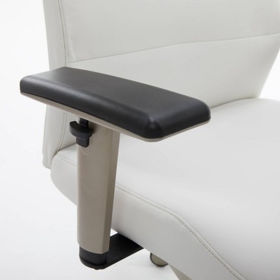Modern Baylor Bonded Leather Swivel Executive Chair with Lumbar Support - White