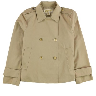 Michael Kors Womens Solid Twill Cropped Pea Coat