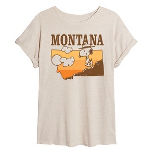Women's - Peanuts - Snoopy Montana Oversized Graphic T-Shirt - 1 of 4