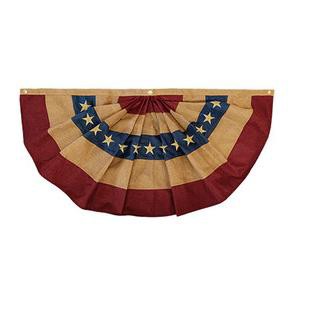 Burlap Patriotic 4th of July Bunting 36" X 18 " x " Briarwood Lane