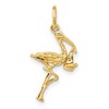 Black Bow Jewelry 14k Yellow Gold 3D Stork Charm or Pendant, 13 x 23mm - 3 of 4