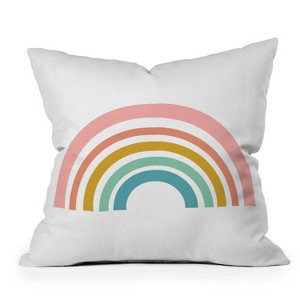 16"x16" June Journal Minimalist Geometric Rainbow Square Throw Pillow - Deny Designs: Soft, Indoor Decorative Cushion - 1 of 4