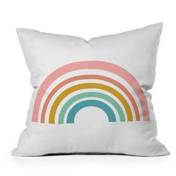 16"x16" June Journal Minimalist Geometric Rainbow Square Throw Pillow - Deny Designs