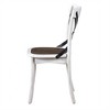 SKRAN Set of 2 Dining Side Chair Rustic Modern Farmhouse Design Retro Design With Metal X Design, Antique Dark Oak+White - 2 of 4