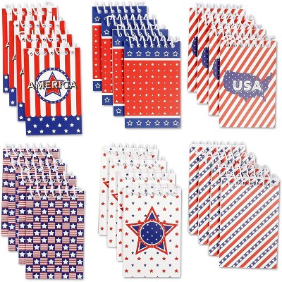 Blue Panda 24 Pack American Patriotic Spiral Notebook, Lined Small Notepad for Party Favors Gifts