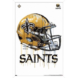 Trends International NFL New Orleans Saints - Drip Helmet 20 Framed Wall Poster Prints - 1 of 4