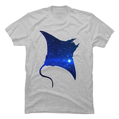 Men's Design By Humans Space Manta Ray By Shrenk T-Shirt