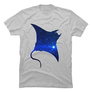 Men's Design By Humans Space Manta Ray By Shrenk T-Shirt - 1 of 4